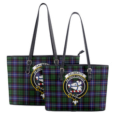 Galbraith Modern Tartan Crest Leather Tote Bag