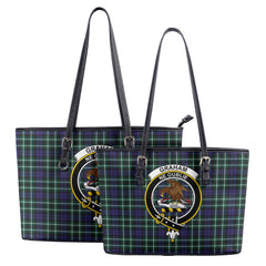 Graham of Montrose Modern Tartan Crest Leather Tote Bag