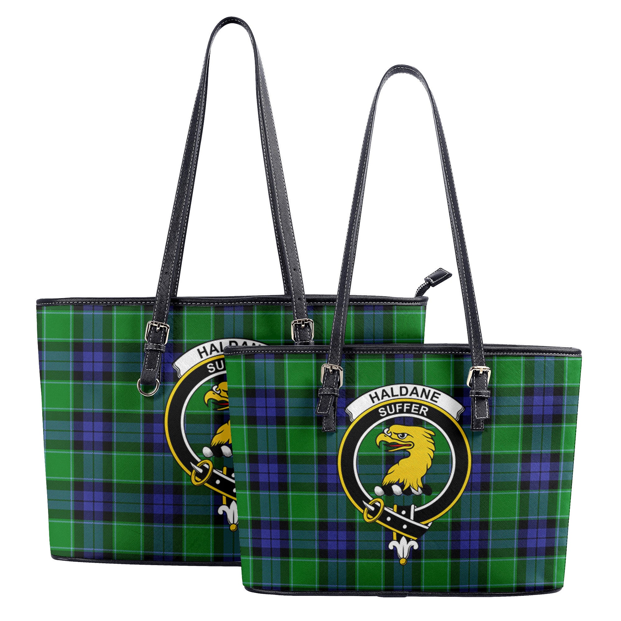 Haldane Tartan Crest Leather Tote Bag