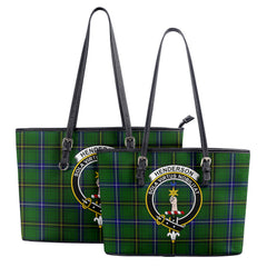 Henderson Modern Tartan Crest Leather Tote Bag