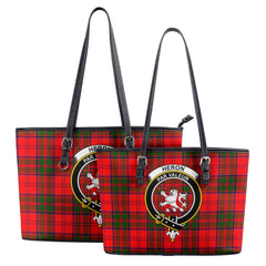 Heron Tartan Crest Leather Tote Bag