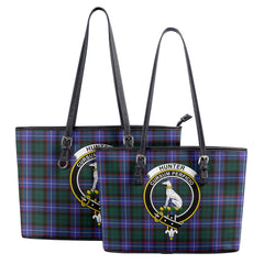 Hunter Modern Tartan Crest Leather Tote Bag