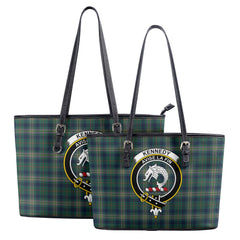 Kennedy Modern Tartan Crest Leather Tote Bag