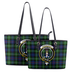 Kirkpatrick Tartan Crest Leather Tote Bag