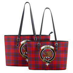 Leslie Modern Tartan Crest Leather Tote Bag