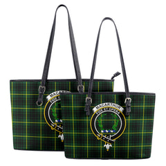 MacArthur Modern Tartan Crest Leather Tote Bag