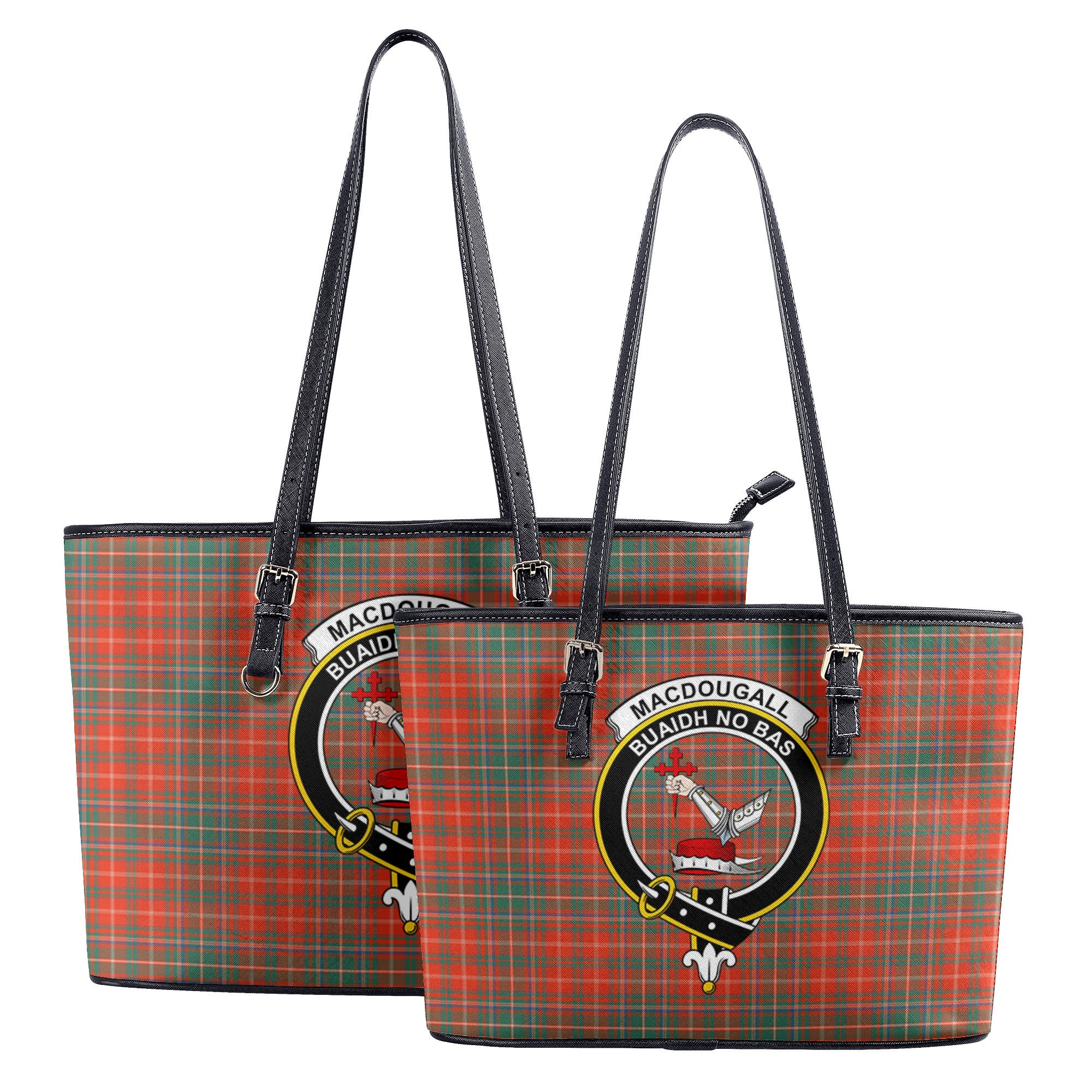 MacDougall Ancient Tartan Crest Leather Tote Bag