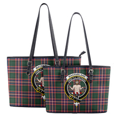 MacFarlane Hunting Modern Tartan Crest Leather Tote Bag