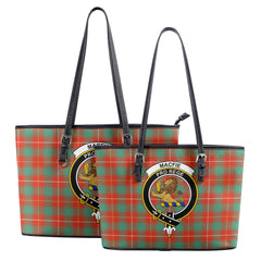 MacFie Ancient Tartan Crest Leather Tote Bag