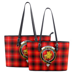 MacIver Modern Tartan Crest Leather Tote Bag