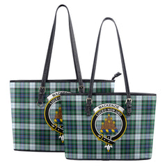 MacKenzie Dress Ancient Tartan Crest Leather Tote Bag