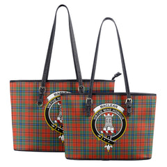 MacLean of Duart Ancient Tartan Crest Leather Tote Bag