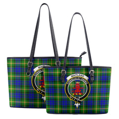 Maitland Tartan Crest Leather Tote Bag