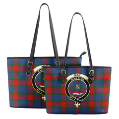 Mar Tartan Crest Leather Tote Bag