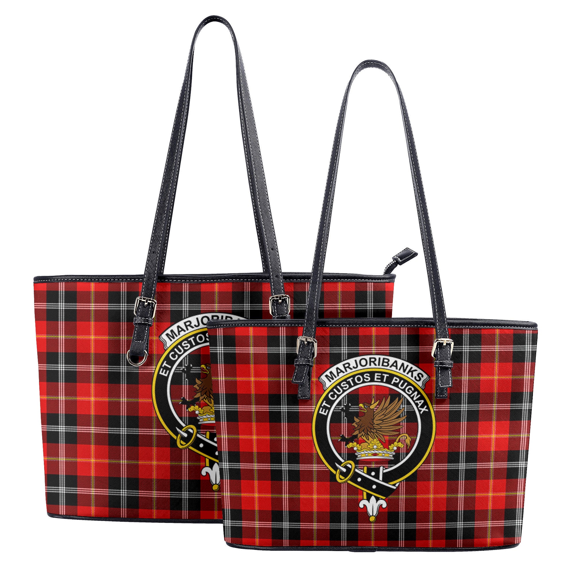 Marjoribanks Tartan Crest Leather Tote Bag