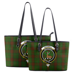 Maxwell Hunting Tartan Crest Leather Tote Bag