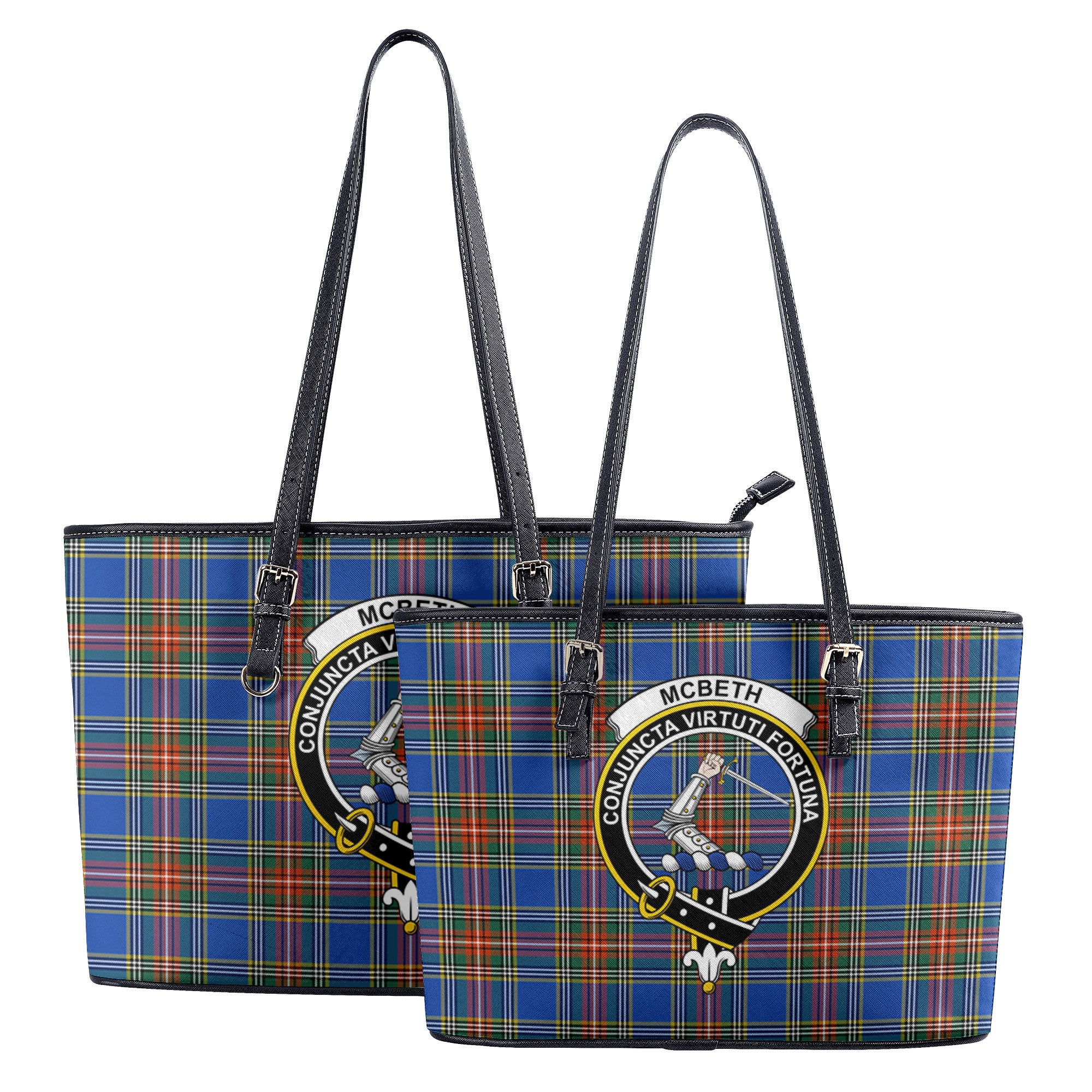 McBeth Ancient Tartan Crest Leather Tote Bag