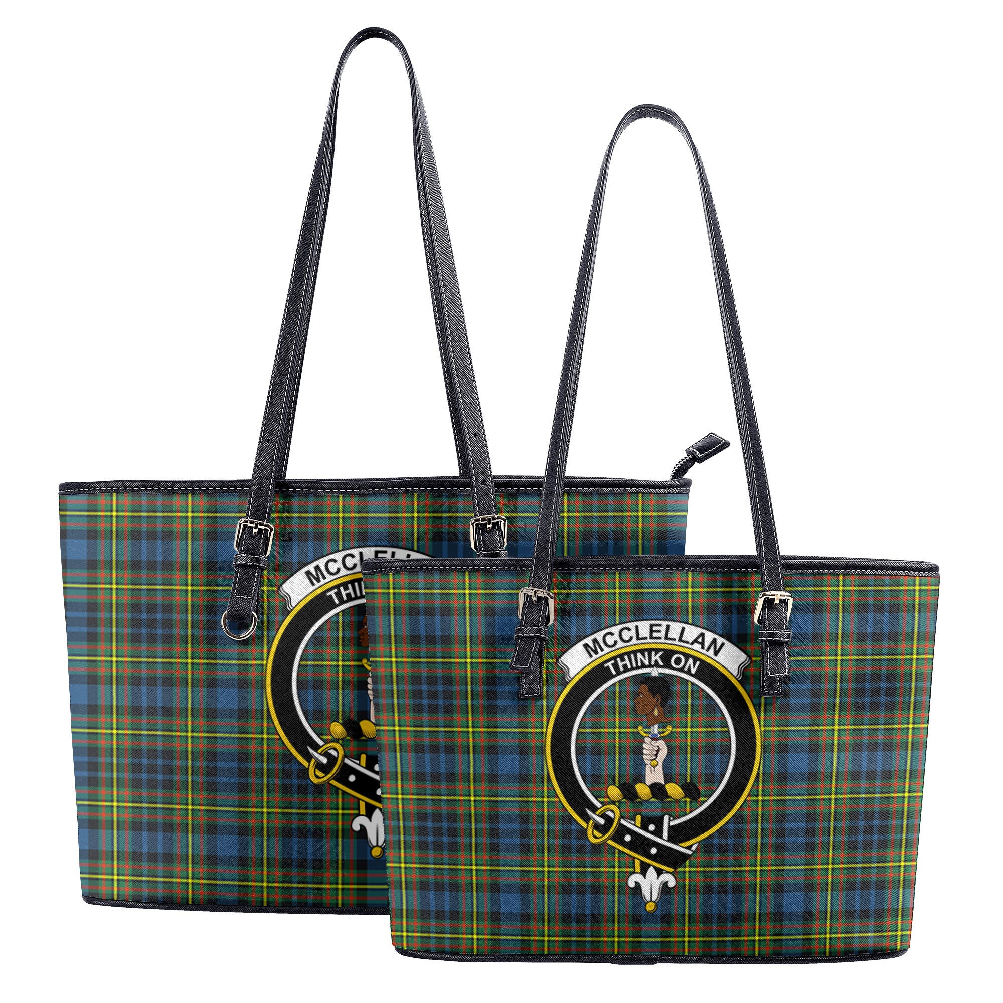 McClellan Ancient Tartan Crest Leather Tote Bag