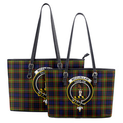 McClellan Modern Tartan Crest Leather Tote Bag