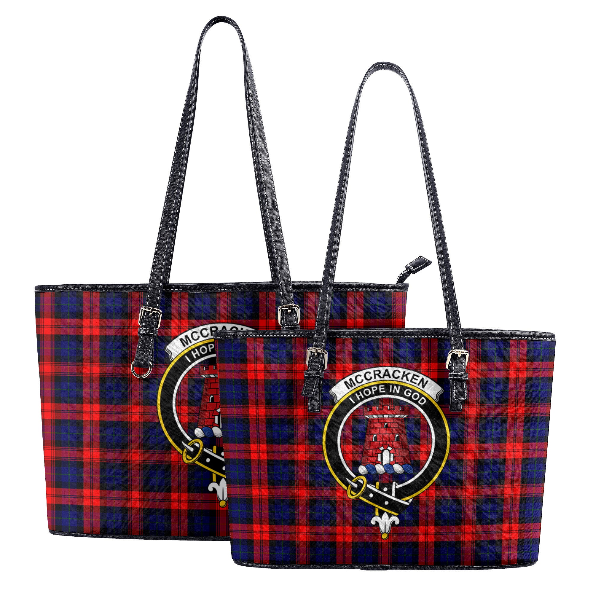 McCracken Tartan Crest Leather Tote Bag