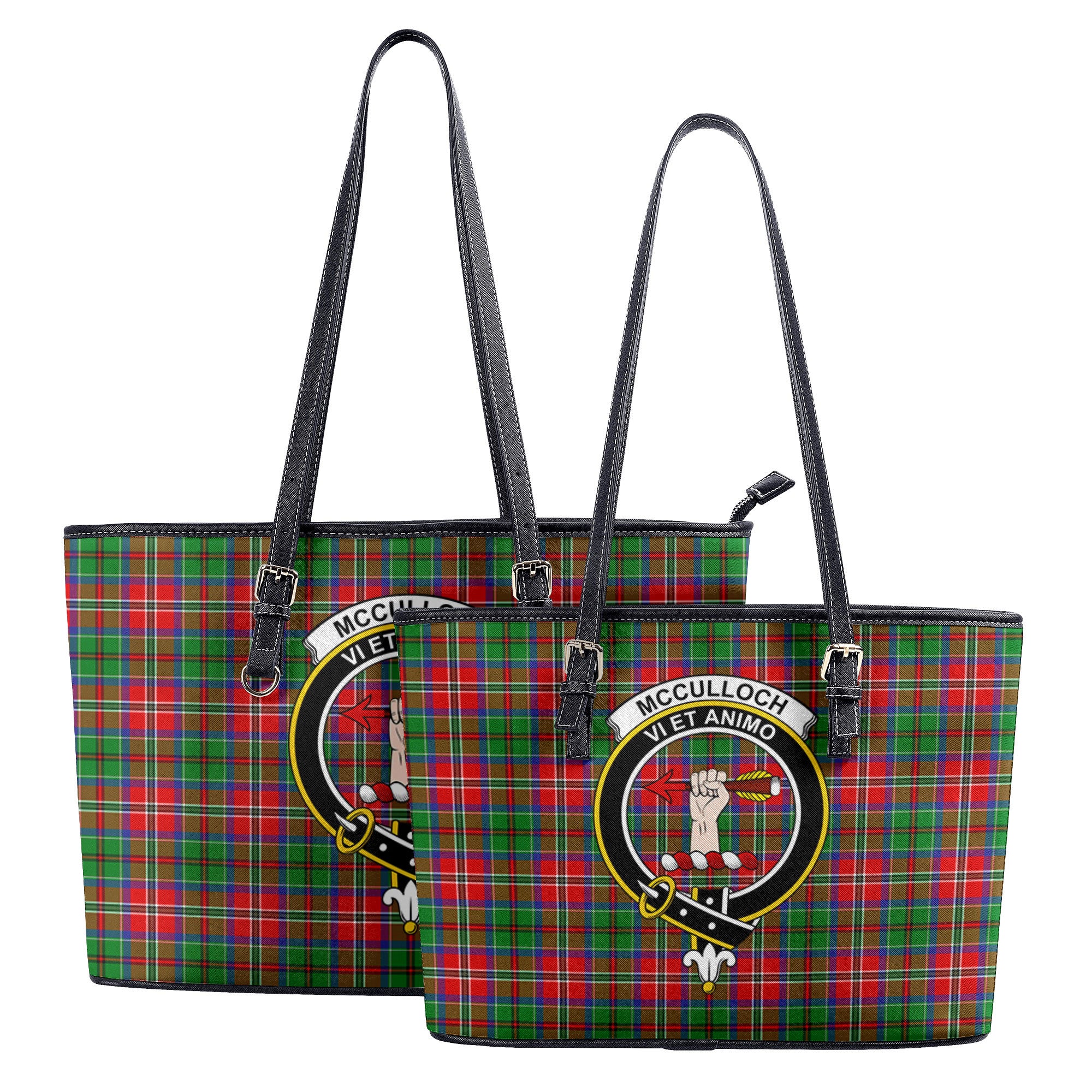 McCulloch Tartan Crest Leather Tote Bag