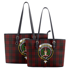 McDonald of Glencoe Tartan Crest Leather Tote Bag