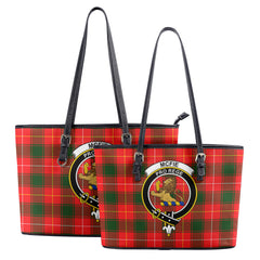 McFie Tartan Crest Leather Tote Bag