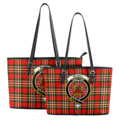 McGill Modern Tartan Crest Leather Tote Bag