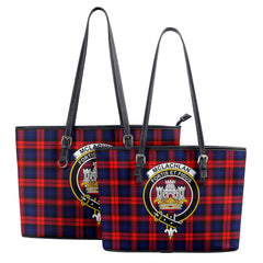 McLachlan Modern Tartan Crest Leather Tote Bag