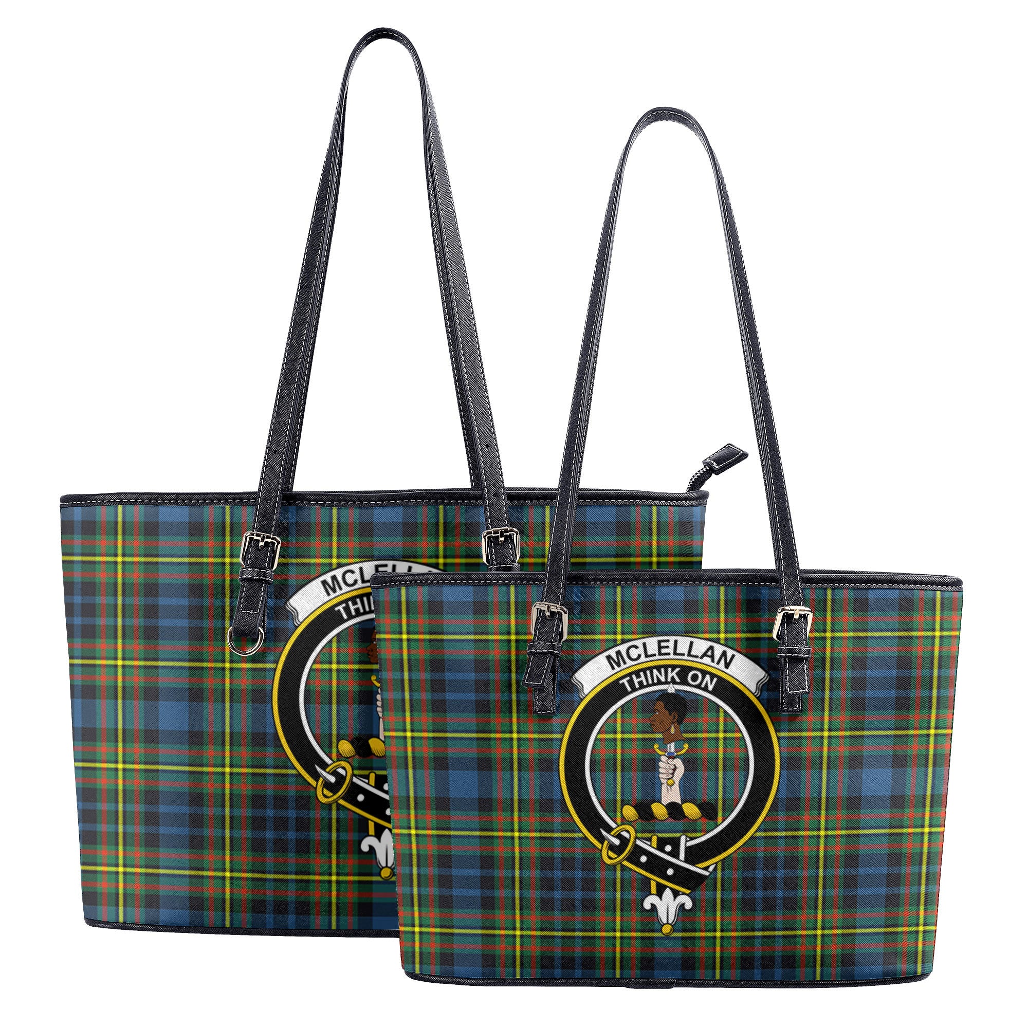 McLellan Ancient Tartan Crest Leather Tote Bag