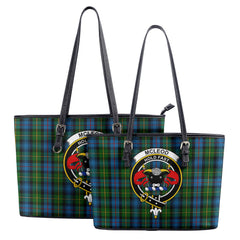 McLeod of Skye Tartan Crest Leather Tote Bag