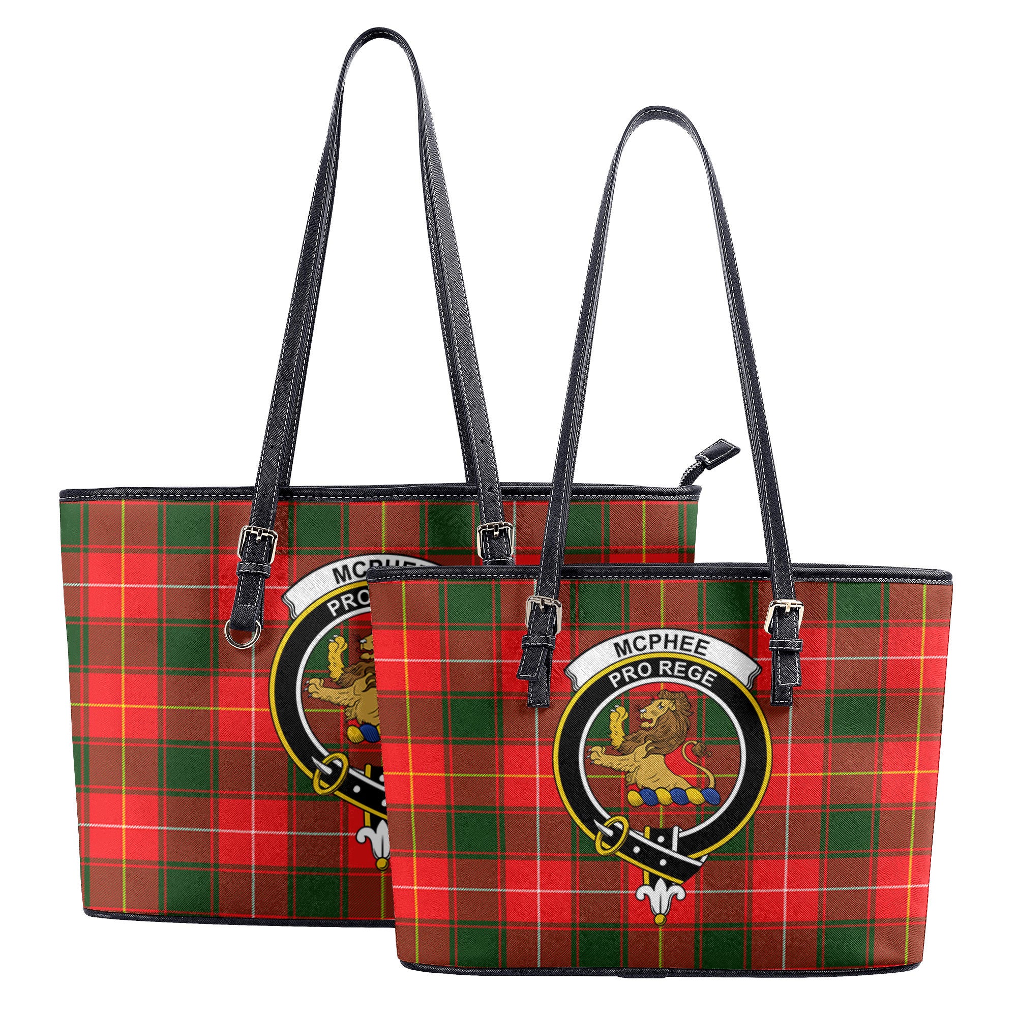 McPhee Tartan Crest Leather Tote Bag