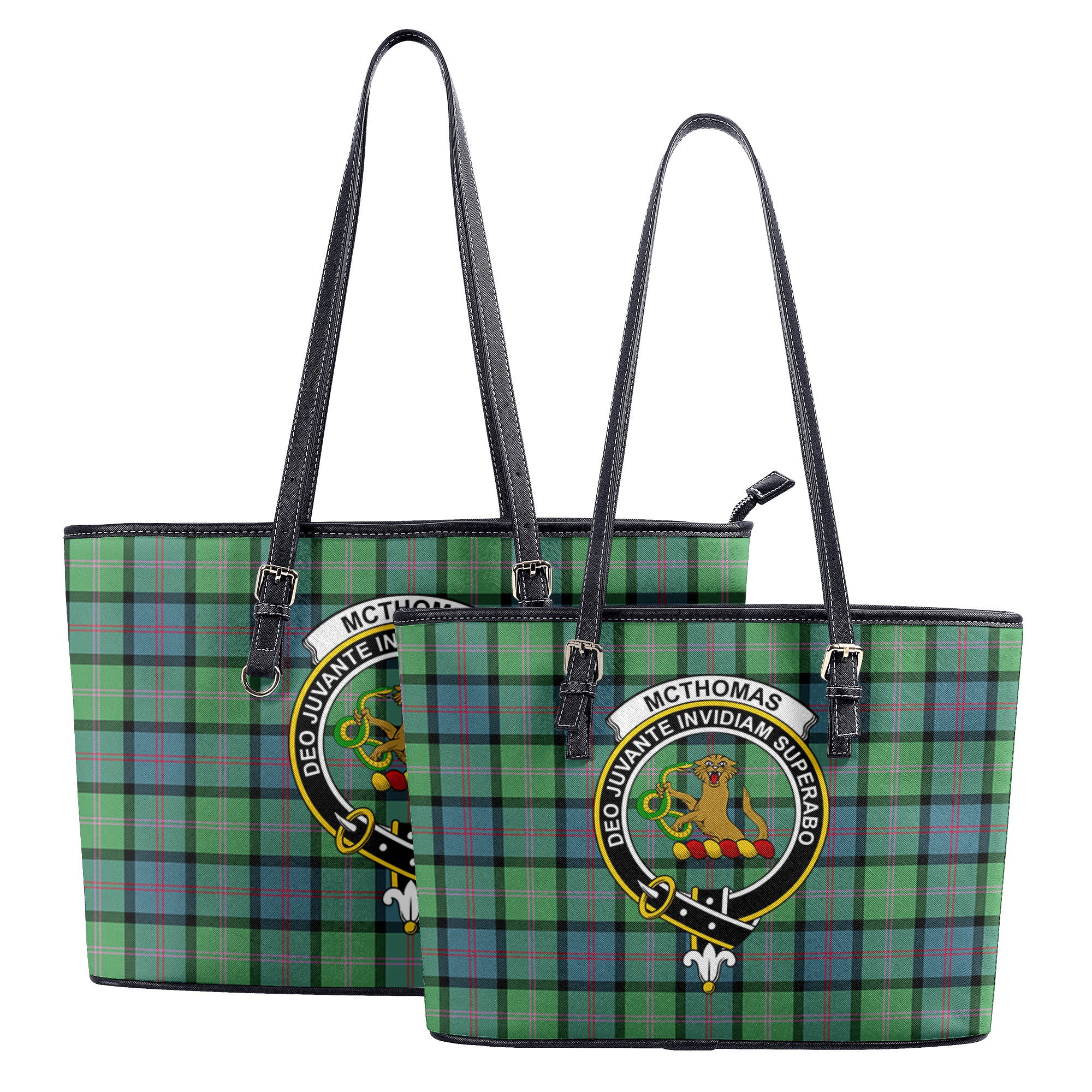 McThomas Ancient Tartan Crest Leather Tote Bag