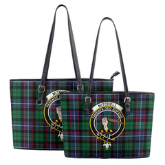 Mitchell Modern Tartan Crest Leather Tote Bag