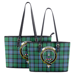 Morrison Ancient Tartan Crest Leather Tote Bag