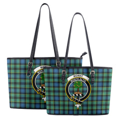 Mowat Ancient Tartan Crest Leather Tote Bag