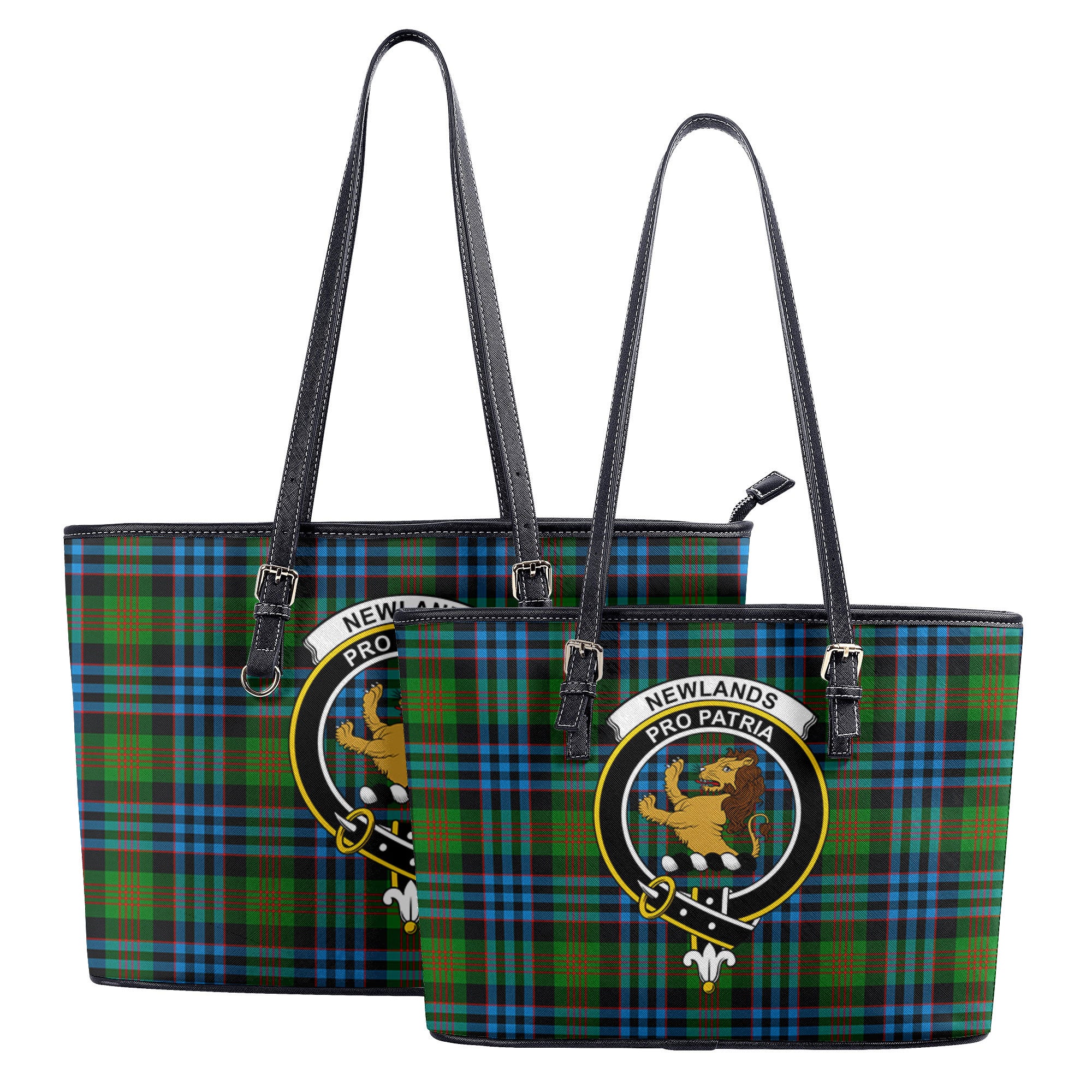 Newlands Tartan Crest Leather Tote Bag