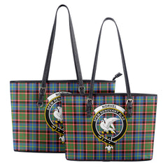 Norvel (or Norvill) Tartan Crest Leather Tote Bag