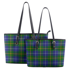 Nova Scotia Tartan Leather Tote Bag