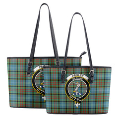 Paisley District Tartan Crest Leather Tote Bag