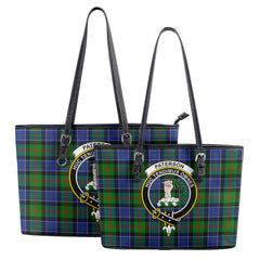 Paterson Tartan Crest Leather Tote Bag