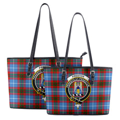 Preston Tartan Crest Leather Tote Bag