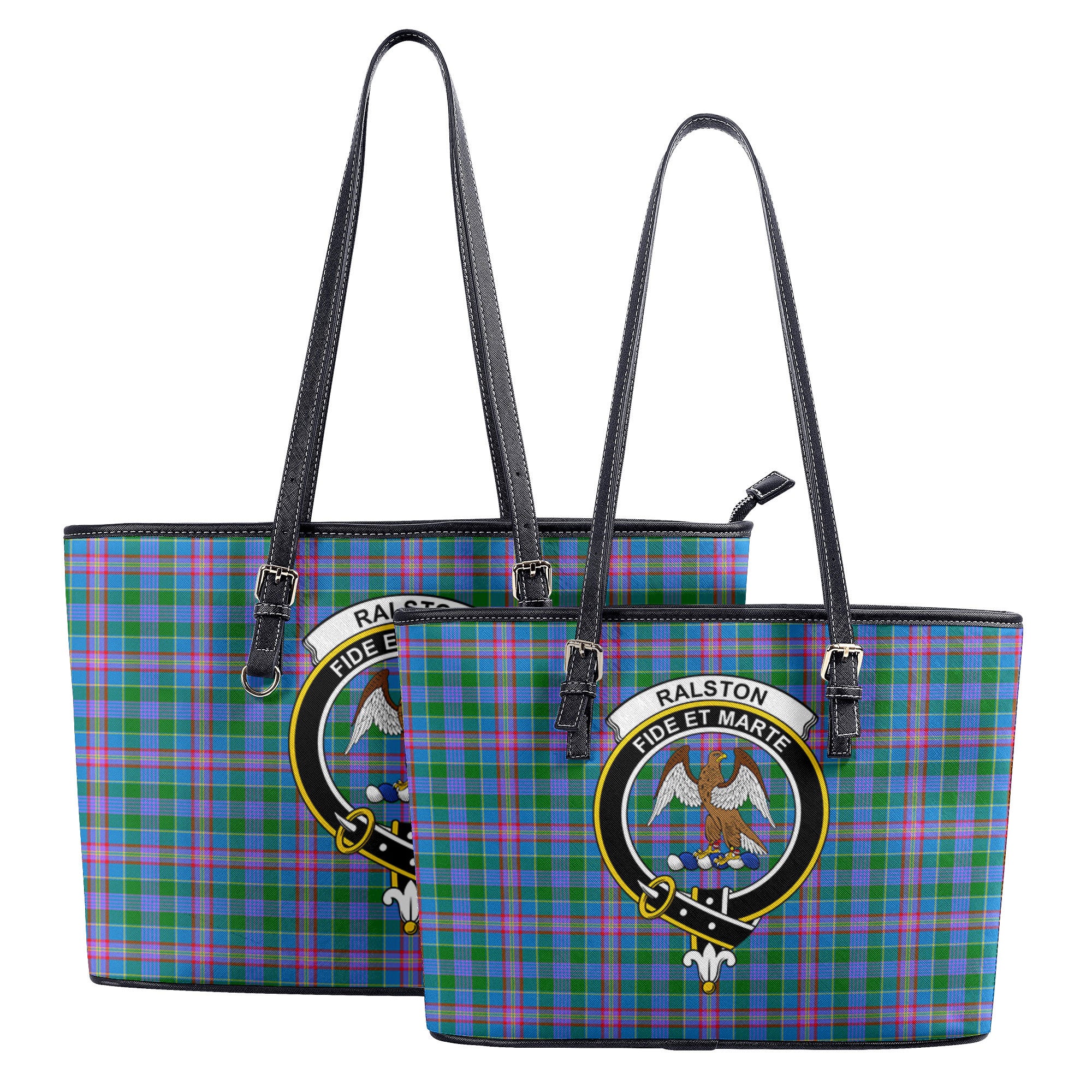 Ralston Tartan Crest Leather Tote Bag