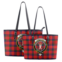 Robertson Modern Tartan Crest Leather Tote Bag