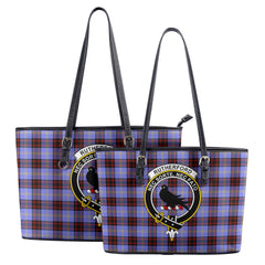 Rutherford Tartan Crest Leather Tote Bag