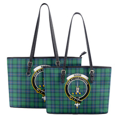 Shaw Ancient Tartan Crest Leather Tote Bag