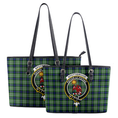 Spottiswood Tartan Crest Leather Tote Bag