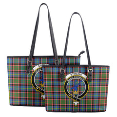 Stirling (of Cadder-Present Chief) Tartan Crest Leather Tote Bag