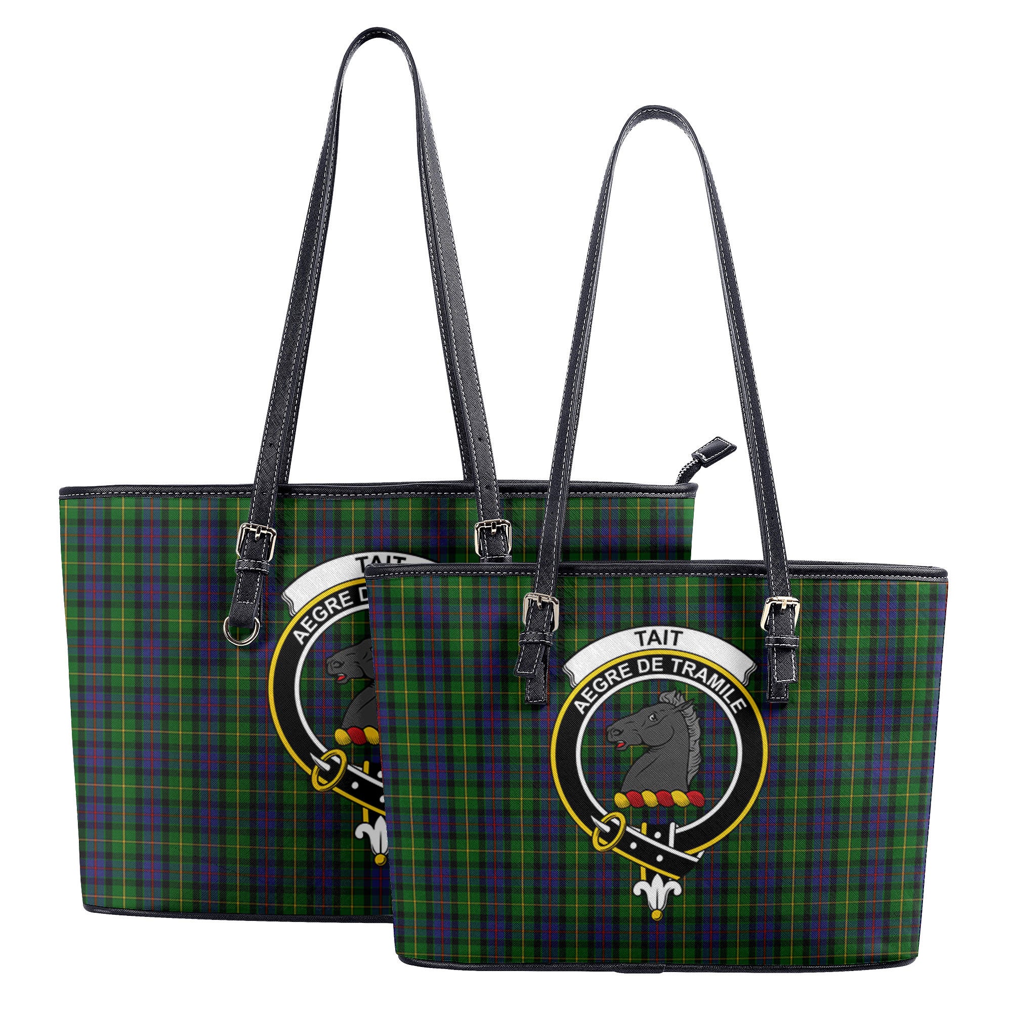 Tait Tartan Crest Leather Tote Bag