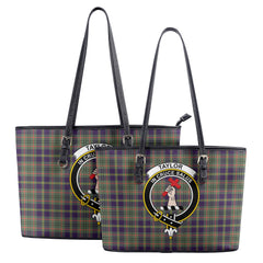 Taylor Weathered Tartan Crest Leather Tote Bag